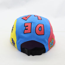 DE LA NY PEACE 5 PANEL CAMPER BLUE PINK YELLOW HAT