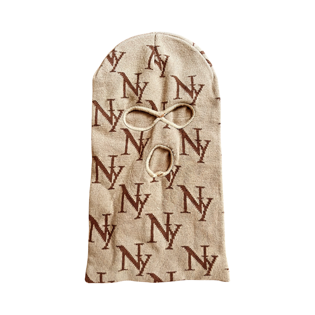 NY Monogram Tan Brown SkiMask