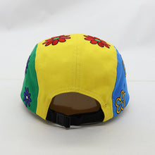 DE LA NY FLOWER 5 PANEL CAMPER YELLOW BLUE GREEN HAT