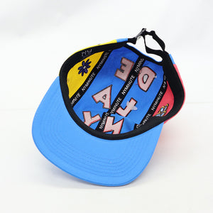 DE LA NY PEACE 5 PANEL CAMPER BLUE PINK YELLOW HAT