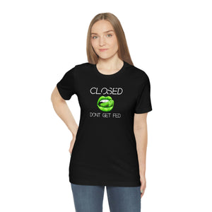 Closed mouth Unisex green lips Tee